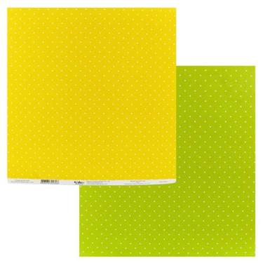 Imagem de Papel Scrapbook Duo Bolas Limão 180g 30,5 x 30,5cm Repeteco - PL011154