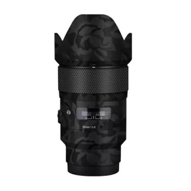 Imagem de Película de lente de câmera 35 1.4 Sony Coat Wrap Película protetora decalque do corpo adesivo anti-arranhões Acessórios para Sigma 35 mm F1.4 DG HSM Art Apto para Sony Mount Camera 1:1.4 (Shadow Camo