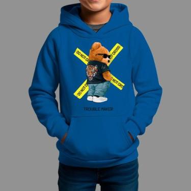 Imagem de Moletom Canguru Infanto Juvenil Algodão Moda De Rua Inverno Blusa De F