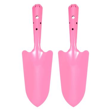 Imagem de HARFINGTON 2 peças mini pá de mão de metal colorido 28 x 7,6 cm, conjunto de espátula de escavação, transplante, ferramentas de jardim para flores, solo, plantação, transplante de ervas daninhas,