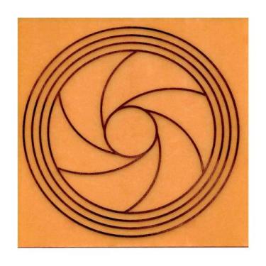 Imagem de Placa Grafico Diafragma 2 M 7x7cm - Radionica Radiestesia - Dhonella