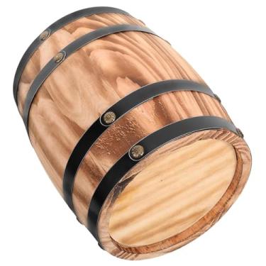 Imagem de WeiLaiKeQi Barril de vinho de carvalho, dispensador de balde de uísque, retrô, barril de vinho de madeira barril de vinho grande para cerveja Honey Whisky Wine, Marrom, M