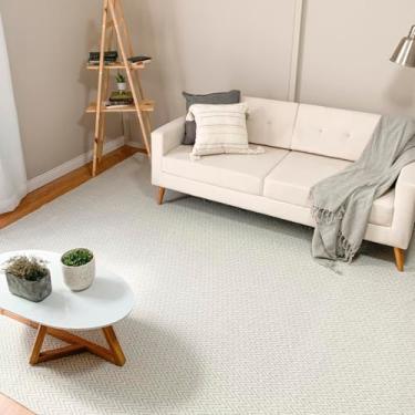 Imagem de Tapete Algodão 2,50 x 3,00 Antiderrapante Sala Quarto Cru Cinza Sem Pelo Artesanal de Tear Boho Moderno (Cinza)