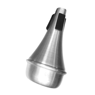 Imagem de Milageto Trompete Mudo Prática Mudo com Almofadas Sons Enfraquecem Fácil de Instalar Liga de Alumínio Universal para Jazz Todos Os Tipos de Trombetas, Prata