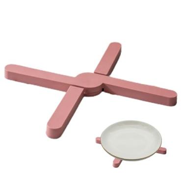 Imagem de Porta-panelas para cozinha, tripés para panelas e frigideiras quentes - Suportes para panelas com almofadas quentes resistentes ao calor Trivet dobrável | Suporte antiderrapante para panelas e potes d