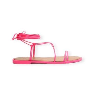 Imagem de Sandália Rasteira Amarração Neon Anacapri Feminino Rosa-Feminino