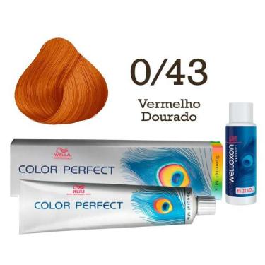 Imagem de Coloração Color Perfect 0.43 Vermelho Dourado Oxidante Welloxon 20 Vol