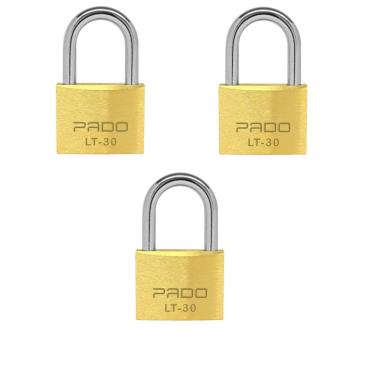 Imagem de Kit 3 Unidades Cadeado Latão 30mm Pado Segredos Diferentes