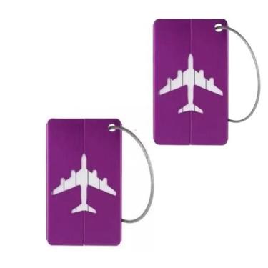 Imagem de Kit 02 Tag Etiqueta De Mala e Mochila - Roxo - We Go To