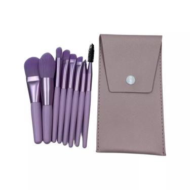 Imagem de Kit 8 Pincéis para Maquiagem Lilás - Tuli
