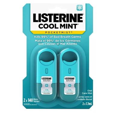Imagem de Spray bucal Listerine cool mint pocketmist menta pacote de 2 unidades 14.14 ml