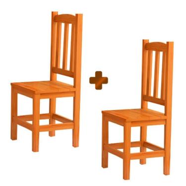 Imagem de Conjunto 2 Cadeiras Madeira Maciça Marrom Degas Jm Móveis