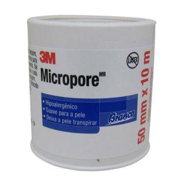 Imagem de Fita Micropore Hipoalergênica 3M Branco 50mm X 10m - 1530