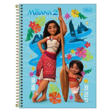 Imagem de Caderno Univ 1 Matéria 80Fls Moana 2 Azul Tilibra