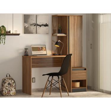 Imagem de Mesa Escrivaninha Morada c/ Armário 1 Porta e 1 Gaveta - Escritório Home Office - Demobile 29800