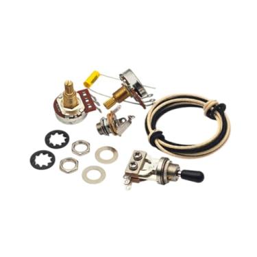 Imagem de Colaxi Potentiômetro de guitarra elétrica Clair da fiação pré -conectada, metal, conector Volumes de cabo Volumes de tom de controle Fiação da fiação