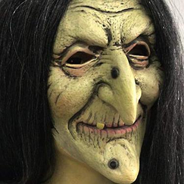 Imagem de NEXONELAX Máscara de bruxa de mulher idosa, rosto verde, Halloween, terror assustador, cosplay fantasia 2025 100% látex natural stretch 2 vezes olhos refinados