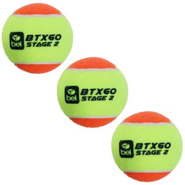 Imagem de Kit 3 Bolas BTXGO Stage 2 Esportiva Beach Tennis Alta Durabilidade Resistência Bel 