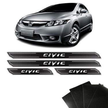 Imagem de Kit Soleira Diamante Honda New Civic Protetor De Porta - SPORTINOX