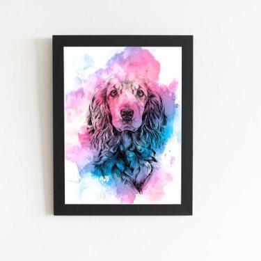 Imagem de Quadro Cocker Spaniel Inglês Cachorro Moldura Preta 60x40cm - PlimShop