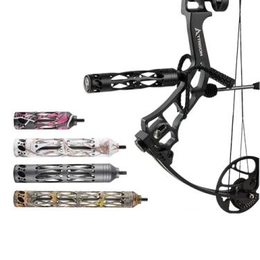 Imagem de SHARROW Estabilizador de arco de alumínio com arco e flecha, redução de vibração, 7,6 cm, 12,7 cm, 28,8 cm, 28,8 cm, estabilizador de arco de caça usinado CNC para acessórios compostos de arco recurvo (camuflagem, 12,7 cm)