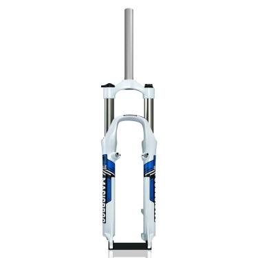 Imagem de Garfo De Suspensão Mtb 26 Ih Garfo Dianteiro De Bicicleta De Montanha 100mm Curso 1 1/8 Tubo Reto Qr 9mm Disco/V Freio Garfo De Liga De Alumínio, White Blue, 26in