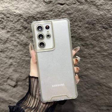 Imagem de Capa macia transparente neon luminosa de luxo para Samsung Galaxy S21 S22 S23 S24 Ultra Plus FE 5G, capa protetora de silicone noctilucente, cinza, para S23 Plus