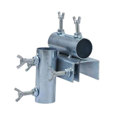 Imagem de Fenteer Deck Umbrella Planejista Grampo galvanizado de ferro ajustável Bench Godanha Deck Stand para o barco da porta traseira da praia, Horizontal Vertical