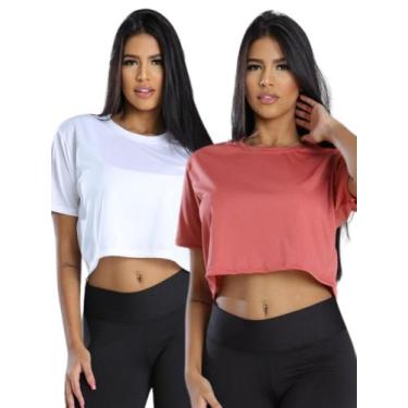 Imagem de Kit 2 Cropped Dry Feminino Blusa Camiseta Academia - Jinkingstore, Bra