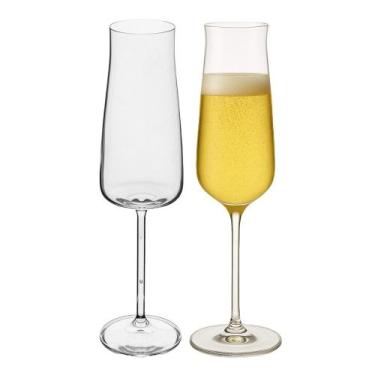 Imagem de Jogo 2 Taça de Cristal para Champanhe Transparente Ecológico 210ml Wol