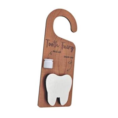 Imagem de Ioensy Suporte de porta de madeira para dentes, placa decorativa para berçário, caixa coletora de dentes para dentes perdidos, meninos e meninas, sala de, com a Fada Do Dente