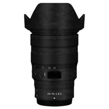 Imagem de Adesivo de câmera antiarranhões com tampa de lente para Nikon z 24-70 mm F2.8S Película protetora decalque protetor corporal 24-70 2.8 (contorno preto brilhante)