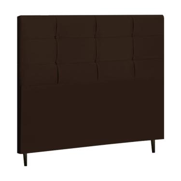 Imagem de Cabeceira New Style Estofada Com Botão de Tecido para Cama Box Casal King Size 195Cm Marrom 