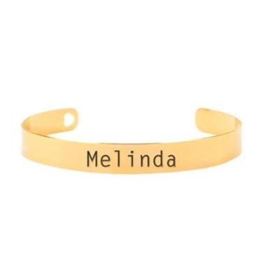 Imagem de Bracelete Personalizado Gravação Nome Melinda Banhado Ouro 18K - 999003430-Feminino