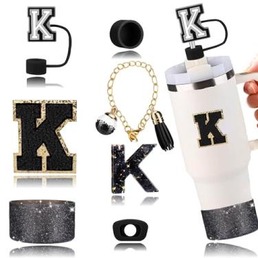 Imagem de Conjunto de acessórios para copos Stanley, incluindo 2 peças de capa de canudo de 1 cm, 1 conjunto de 3 tampas de silicone à prova de derramamento, 1 pingente de alça de flor fofo, 1 bota de silicone