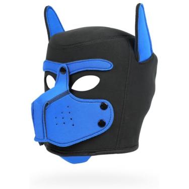 Imagem de Cleiree Focinheira facial de neoprene – Máscara confortável e estilosa para cães (azul, tamanho único)