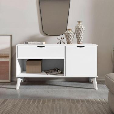Imagem de Rack Aparador Com Porta E Gaveta Premium London Branco