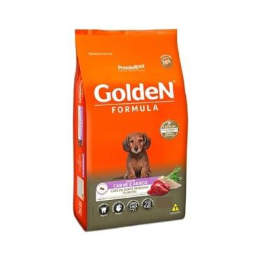 Imagem de Ração Golden Fórmula Mini Bits para Cães Filhotes Raças Pequenas Sabor Carne e Arroz 1kg