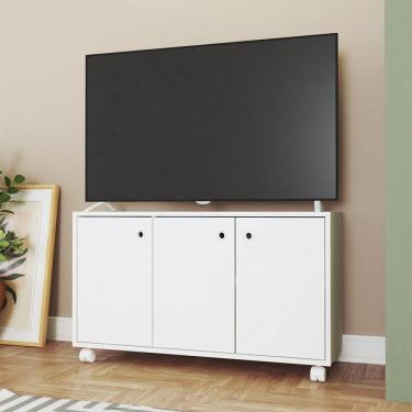 Imagem de Rack para TV até 40 Polegadas 3 Portas 1 Prateleira MDP 15mm Branco