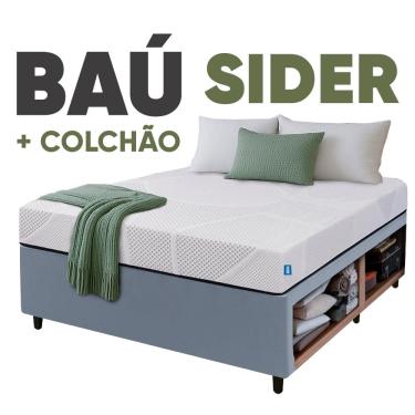 Imagem de Cama Box Baú Base Sider + Colchão Umaflex Fit Firm D33 Altura 17cm - Diversas Cores e Medidas - Orthocamas