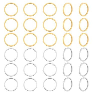 Imagem de PH PandaHall 200 peças anéis de latão anel de ligação de metal 10 mm conectores 1 mm de espessura elos redondos para pulseira, colar, joias, chaveiro, artesanato, prata/dourado