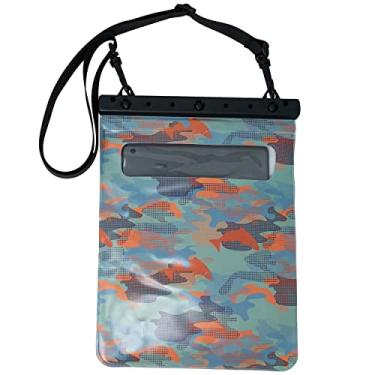Imagem de Chums Splash Bag Tablet - Suporte para tablet e iPad - Capa para iPad com alça, fecho de bloqueio e capacidade de tela sensível ao toque, Camuflagem Peixe Azul