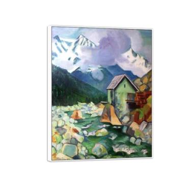 Imagem de MUHJDYC Hermann Max Pechstein Pintura Famosa - Casa-Tela Arte de Parede para Sala de Estar - Reprodução 60x80cm-23x31in Moldura Branca