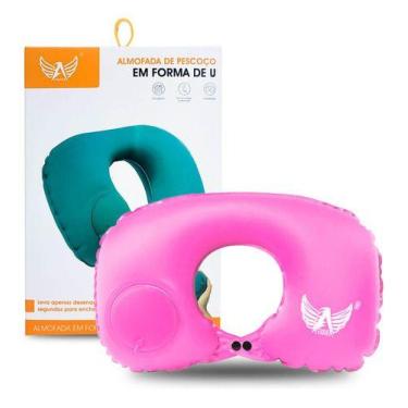 Imagem de Almofada Encosto De Pescoço Inflável Rosa - Ltomex