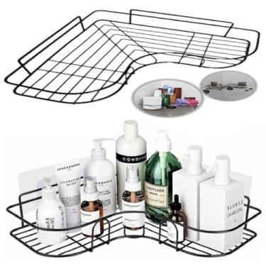 Imagem de Kit Suporte Organizador De Canto Banheiro, Box, Porta Shampoo, Sabonete, Cremes, Duplo Nicho Cantoneira, Prateleira Multiuso (Sem Furar Parede), Organizador Com Adesivo Forte, Resistente a Água.