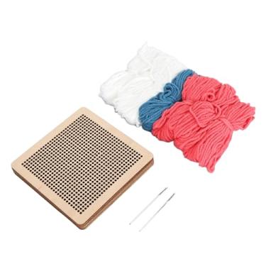 Imagem de Generic Kit de Costura Cruzada, Kit de Bordado de Acabamento Fino Com Duração Mais Fácil de Operar 4pcs para Os Centros de Creche Balcões (Rose Red)