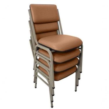 Imagem de Kit Com 4 Cadeiras Para Auditórios Linha Hotel Smart Marrom - DESIGN O