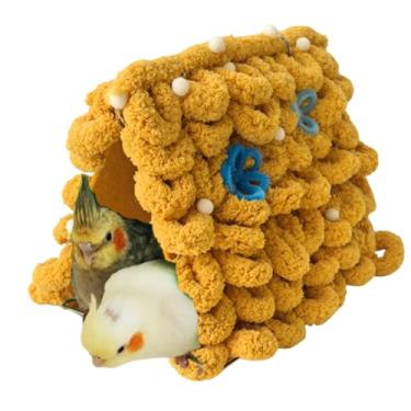 Imagem de Cama de pássaro para gaiola com fundo resistente, ninho quente para periquito, balanço de rede de pássaros pendurado, barracas de papagaio, cabana de dormir para pássaros, caverna esconderijo para