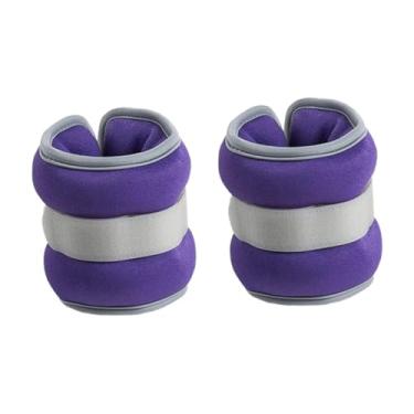 Imagem de menolana 2 peças de pesos de pulso e tornozelo com alça ajustável multiuso para mulheres/homens, pesos de braço/perna para corrida, treinamento de resistência, 0.5 Kg Roxo