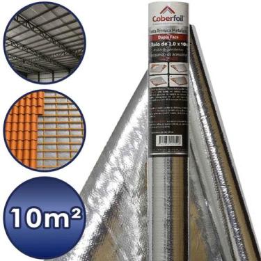 Imagem de Manta Térmica Dupla Face Coberfoil 1 Metro x 10 Metros Metalizado Tota